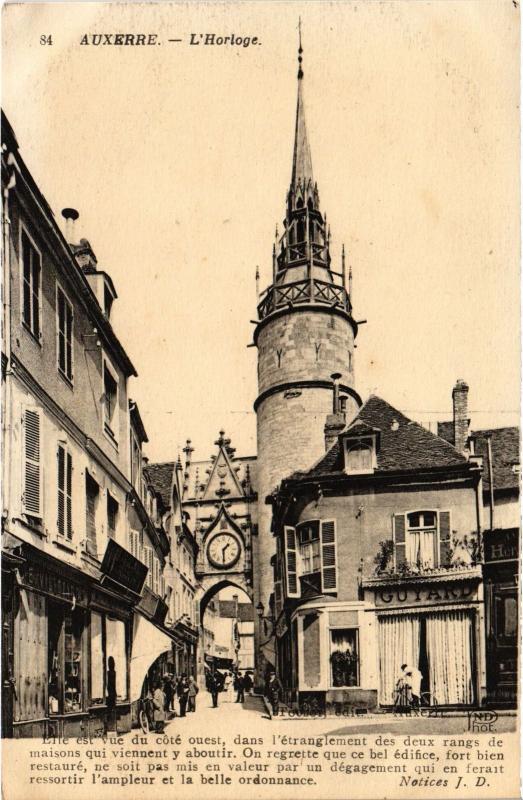 Carte postale ancienne Auxerre L'Horloge France à Auxerre