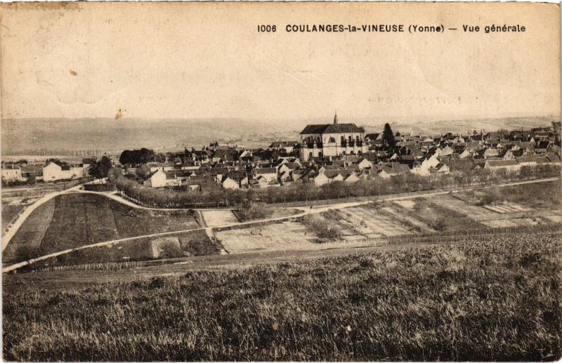Carte postale ancienne Coulanges-la-Vineuse Vue generale France à Coulanges-la-Vineuse