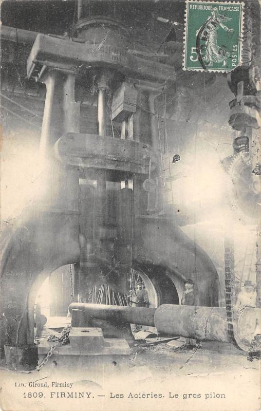 Carte postale ancienne Firminy - Les Acieries - Le Gros Pilon à Firminy