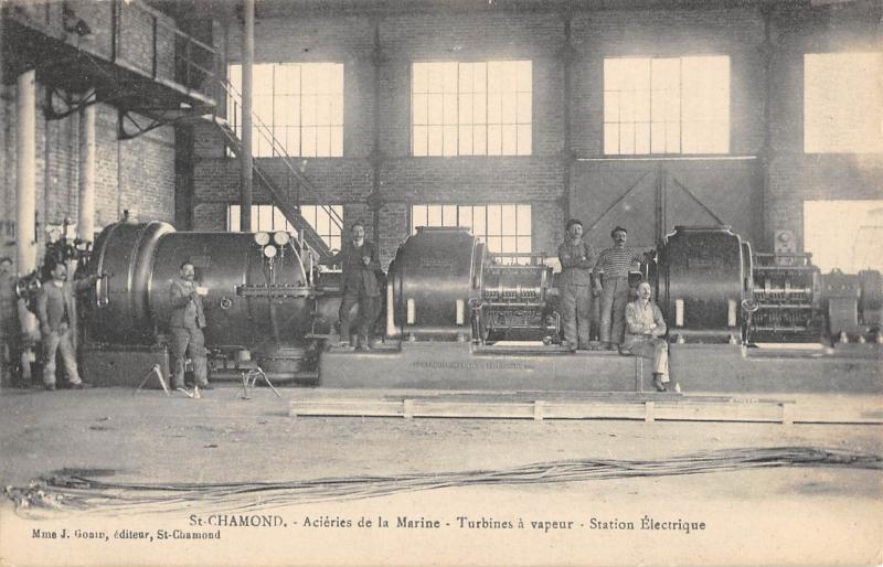 Carte postale ancienne Saint Chamond - Acieries De La Marine - Turbines A Vapeur - Station Elect à Saint-Chamond