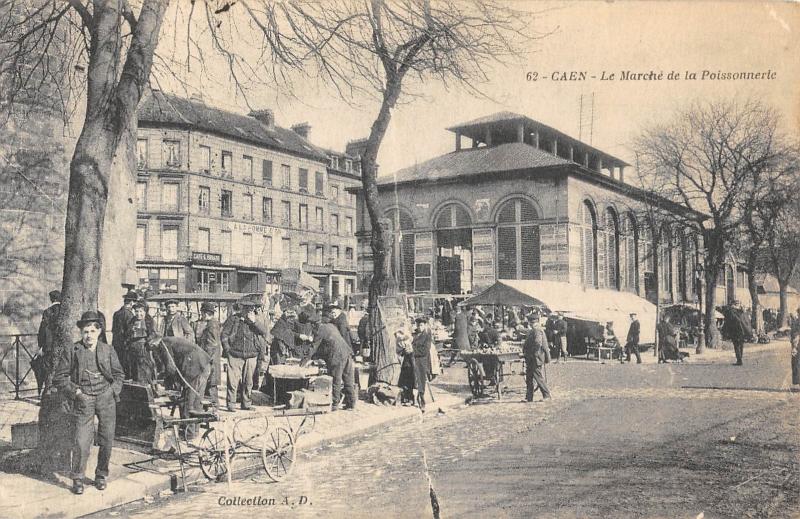 Carte postale ancienne Caen - Le Marche De La Poissonnerie à Caen