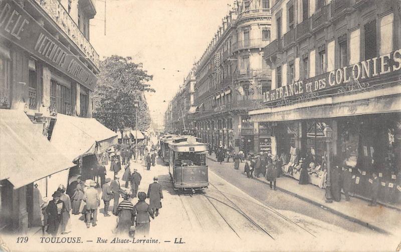 Carte postale ancienne Toulouse - La Rue Alsace Lorraine à Toulouse
