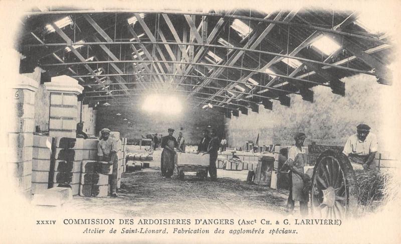 Carte postale ancienne Commission Des Ardoisieres D'Angers - Atelier Saint-Leonard - Fabrication à Angers