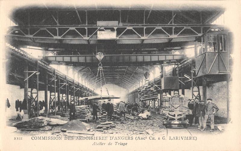 Carte postale ancienne Commission Des Ardoisieres D'Angers - Atelier De Triage à Angers