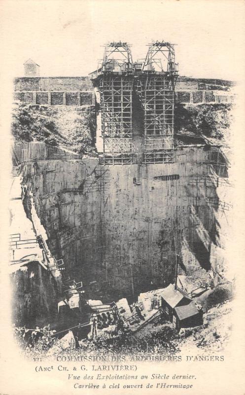 Carte postale ancienne Commission Des Ardoisieres D'Angers - Vue Des Exploitations Au Siecle Der à Angers