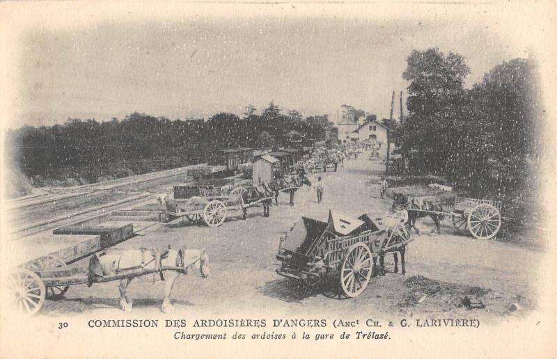 Carte postale ancienne Commission Des Ardoisieres D'Angers - Chargement Des Ardoises A La Gare à Angers