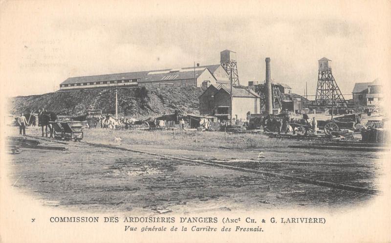 Carte postale ancienne Commission Des Ardoisieres D'Angers - Vue Generale Carriere Fresnais à Angers