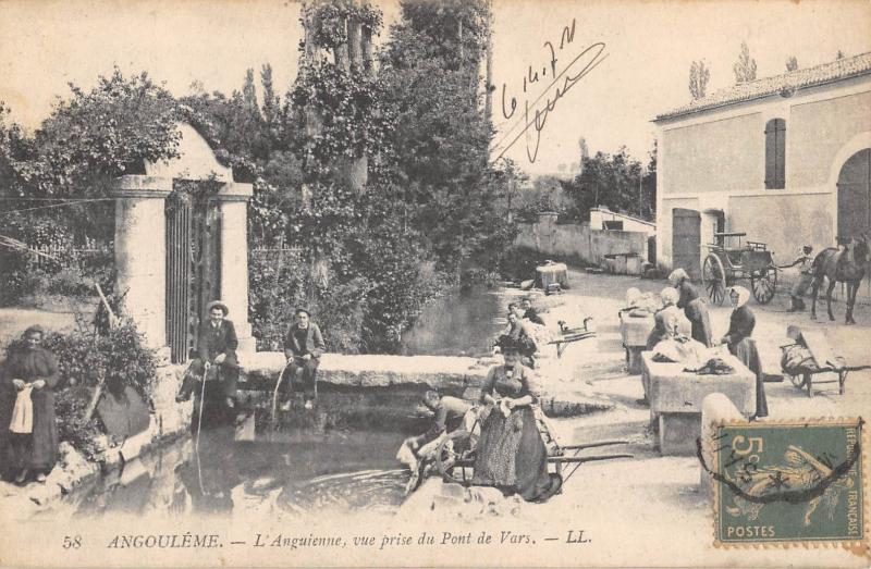 Carte postale ancienne Angouleme - L'Anguienne - Vue Prise Du Pont De Vars à Angoulême