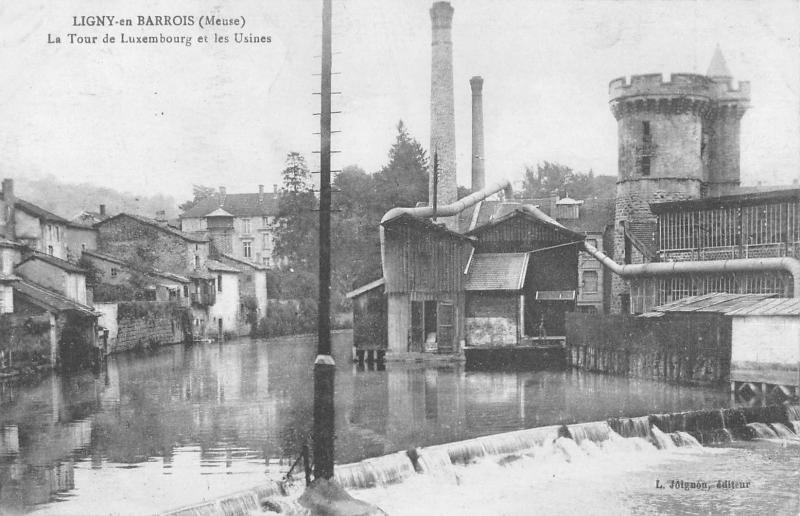 Carte postale ancienne Ligny En Barrois - La Tour De Luxembourg Et Les Usines à Ligny-en-Barrois