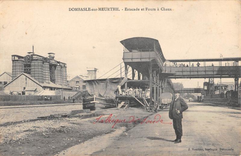 Carte postale ancienne Dombasle Sur Meurthe - Estacade Et Fours A Chaux à Dombasle-sur-Meurthe