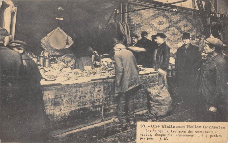 Carte postale ancienne Paris 1er - Une Visite Aux Halles Centrales - Les Arlequins à Paris 1er