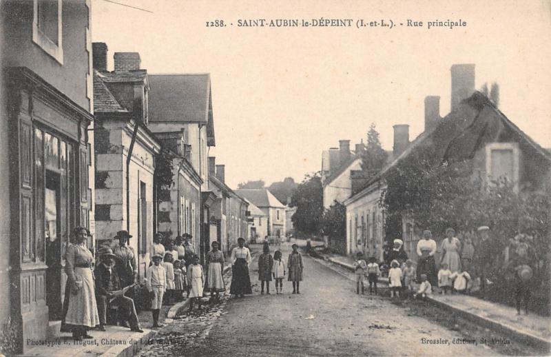 Carte postale ancienne Saint Aubin Le Depeint - Rue Principale à Saint-Aubin-le-Dépeint