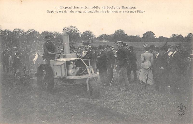 Carte postale ancienne Exposition Automobile Agricole De Bourges - Experience De Labourage Autom à Bourges
