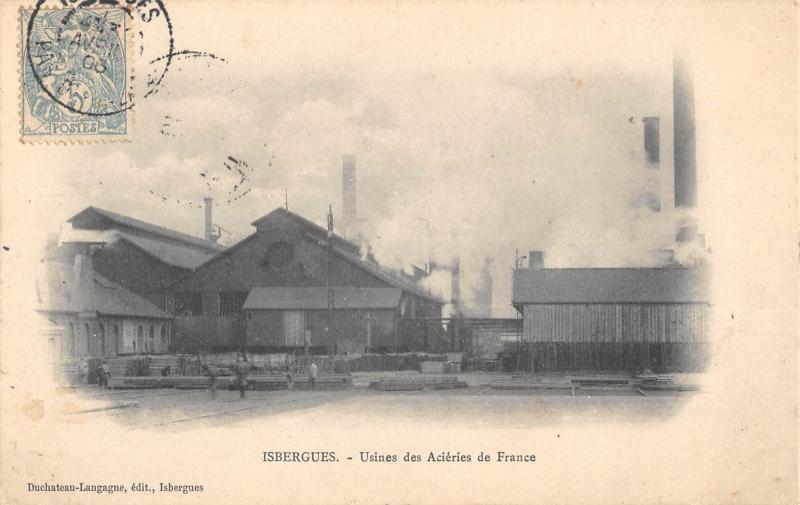 Carte postale ancienne Isbergues - Usines Des Acieries De France à Isbergues