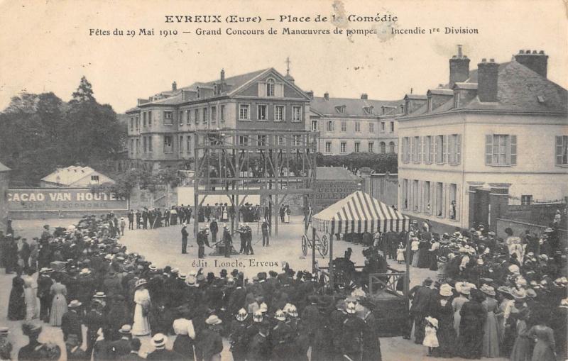 Carte postale ancienne Evreux - Place De La Comedie - Fetes Du 29 Mai 1910 - Grand Concours De M à Évreux