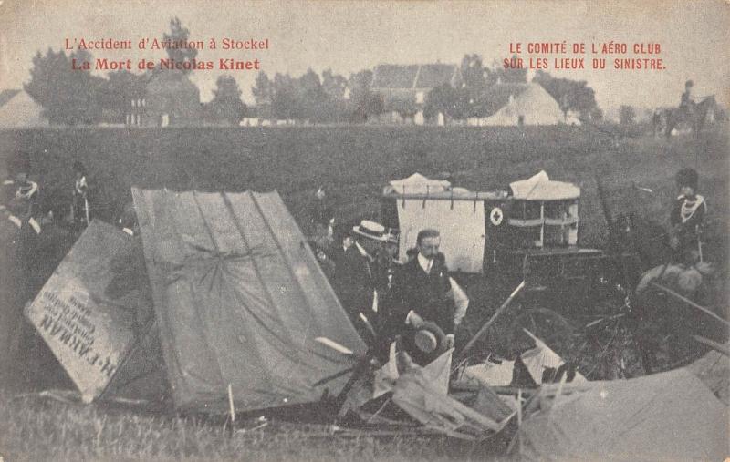 Carte postale ancienne Aviation - L'Accident D'Aviation A Stockel - La Mort De Nicolas Kinet - Le C