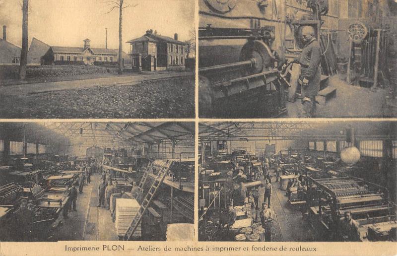 Carte postale ancienne Paris - Ateliers De Machines A Imprimer - Imprimerie Plon à Paris
