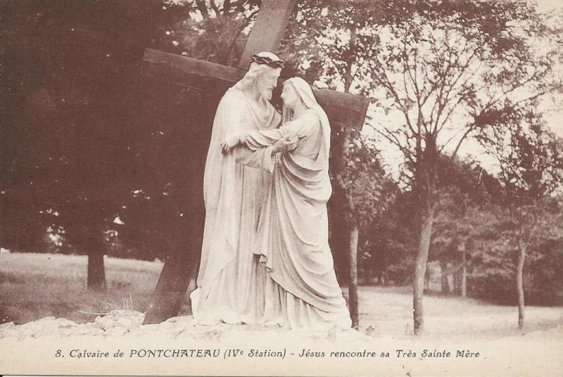 Carte postale ancienne Calvaire de Pontchâteau (IVe Station) - Jésus rencontre sa Très Sainte Mère à Pontchâteau