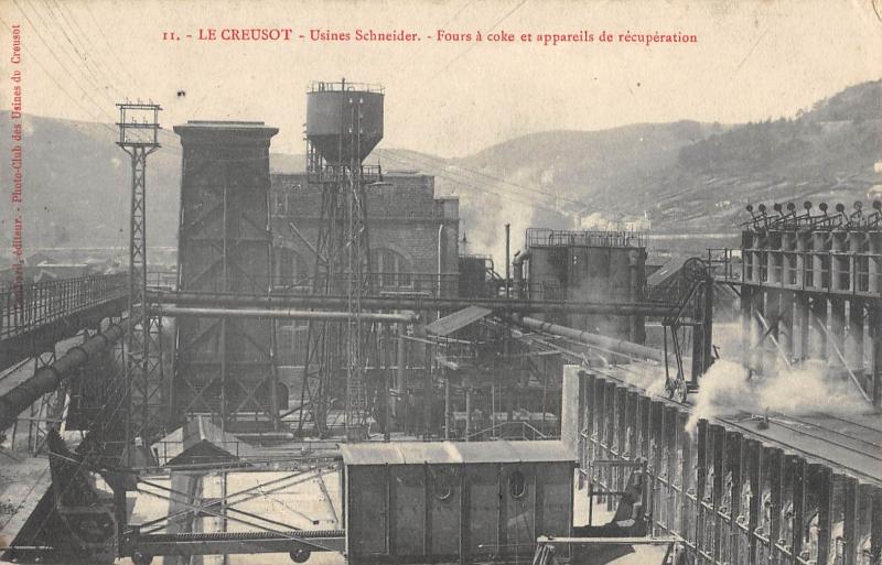 Carte postale ancienne Le Creusot - Usines Schneider - Fours A Coke Et Appareils De Recuperation au Creusot