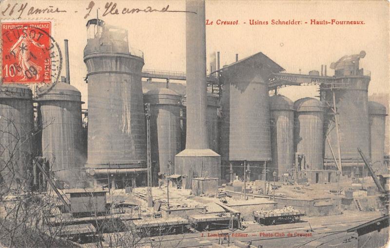 Carte postale ancienne Le Creusot - Usines Schneider - Hauts Fourneaux au Creusot