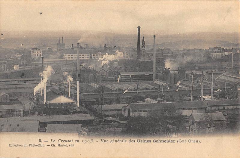 Carte postale ancienne Le Creusot En 1903 - Vue Generale Des Usines Schneider - Cote Ouest au Creusot