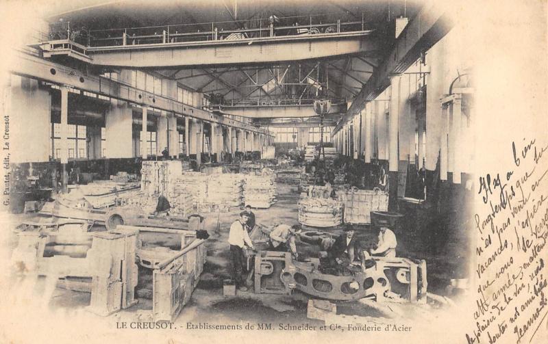 Carte postale ancienne Le Creusot - Etablissement M.m.schneider - Fonderie D'Acier au Creusot
