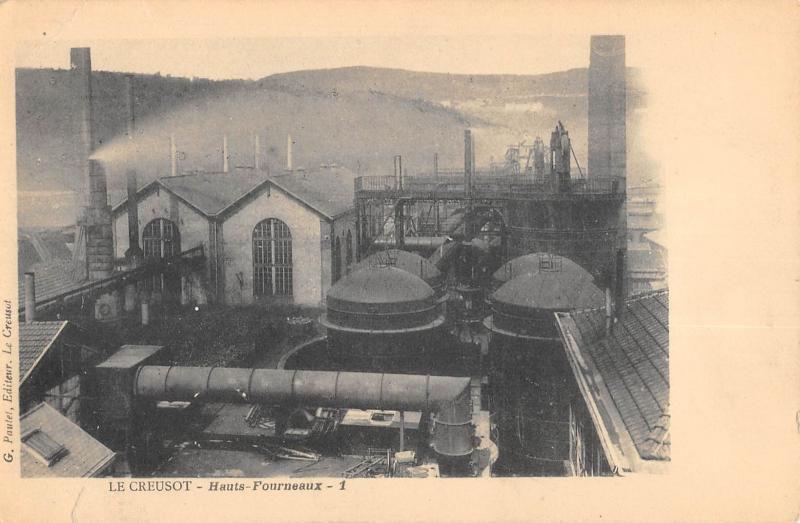 Carte postale ancienne Le Creusot - Hauts Fourneaux au Creusot