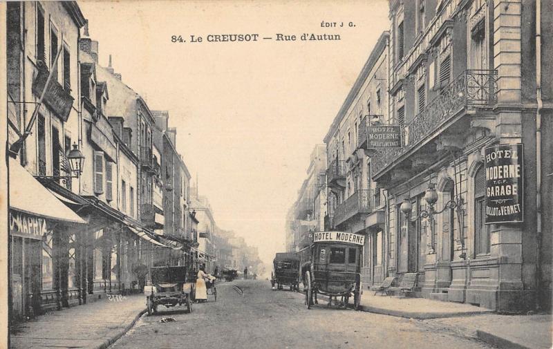 Carte postale ancienne Le Creusot - Rue D'Autun au Creusot