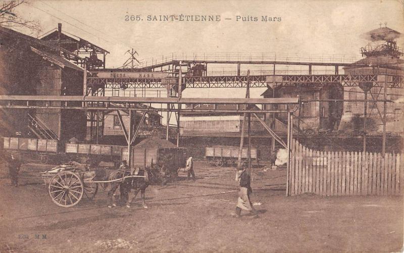 Carte postale ancienne Saint Etienne - Puits Mars à Saint-Étienne