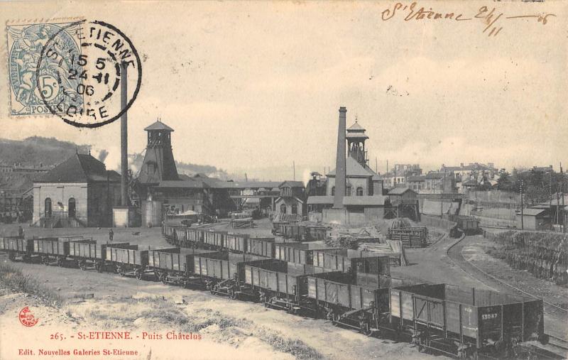 Carte postale ancienne Saint Etienne - Puits Chatelus à Saint-Étienne