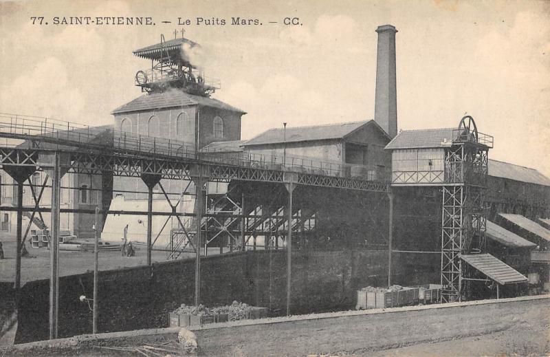 Carte postale ancienne Saint Etienne - Le Puits Mars à Saint-Étienne