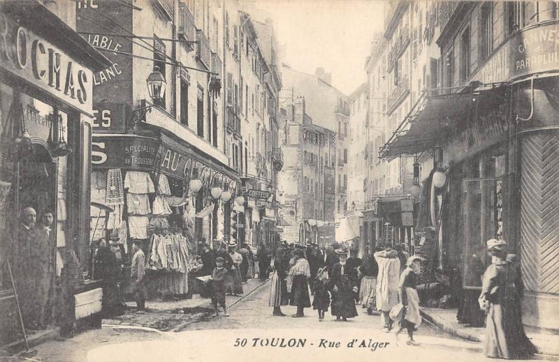 Carte postale ancienne Toulon - Rue D'Alger à Toulon