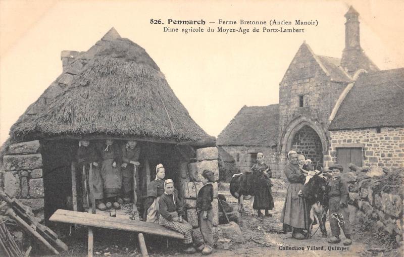 Carte postale ancienne Penmarch - Ferme Bretonne à Penmarch