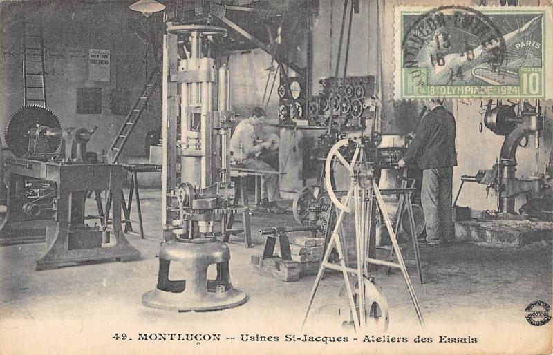 Carte postale ancienne Montlucon - Usines Saint Jacques - Ateliers Des Essais à Montluçon