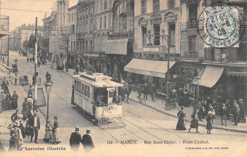 Carte postale ancienne Nancy - Rue Saint Dizier - Point Central à Nancy