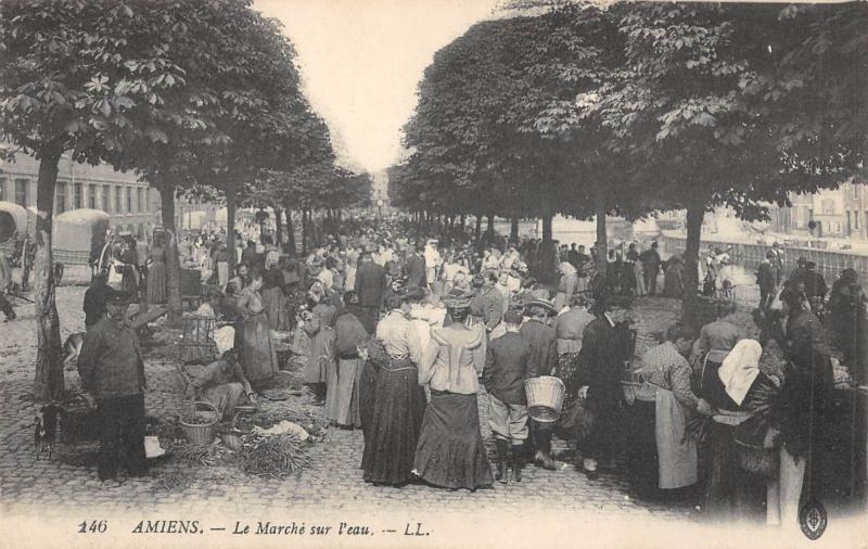 Carte postale ancienne Amiens - Le Marche Sur L'Eau à Amiens