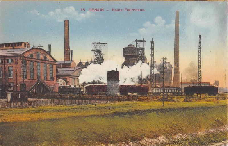 Carte postale ancienne Denain - Hauts Fourneaux à Denain