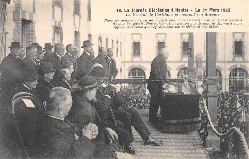 Carte postale ancienne La Journee Diocesaine A Nantes - Le General De Castelnau à Nantes