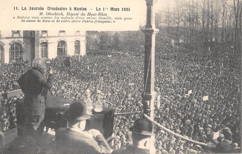 Carte postale ancienne La Journee Diocesaine A Nantes - M.oberkirch Depute Du Haut Rhin à Nantes