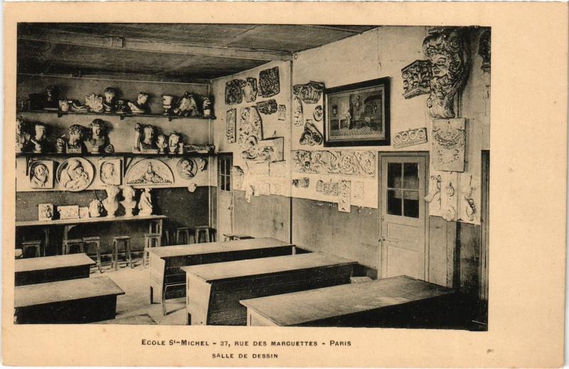 Carte postale ancienne Paris 12e 37, rue des Maguettes Ecole Saint-Michel à Paris 12e