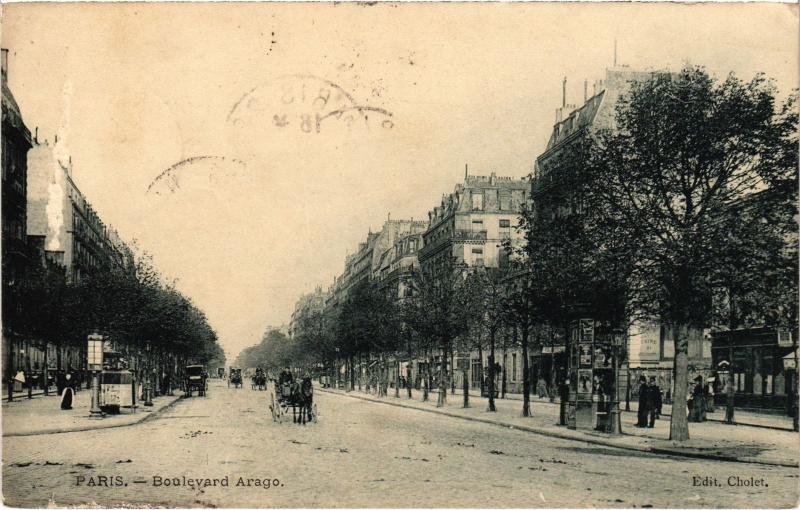 Carte postale ancienne Boulevard Arago à Paris 13e