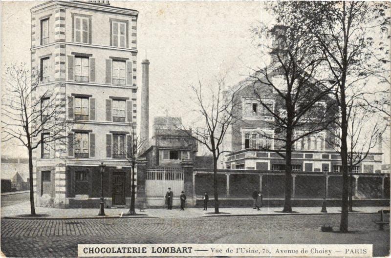 Carte postale ancienne Paris 13e 75, Avenue de Choisy Chocolaterie Lombart à Paris 13e