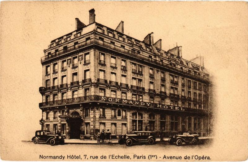 Carte postale ancienne Paris 1e 7, rue de l'Echelle Normandy Hotel à Paris 1er