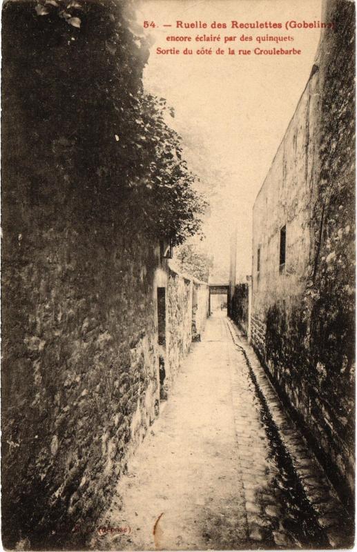 Carte postale ancienne Paris 13e Ruelle des Reculettes à Paris 13e