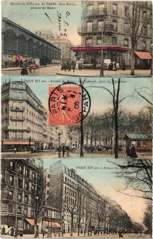 Carte postale ancienne Avenue du Maine à Paris 14e