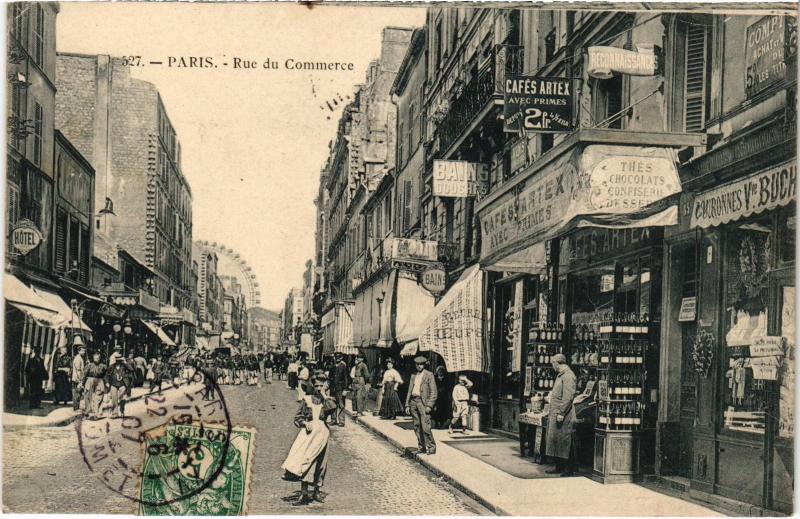 Carte postale ancienne Rue du Commerce à Paris 15e