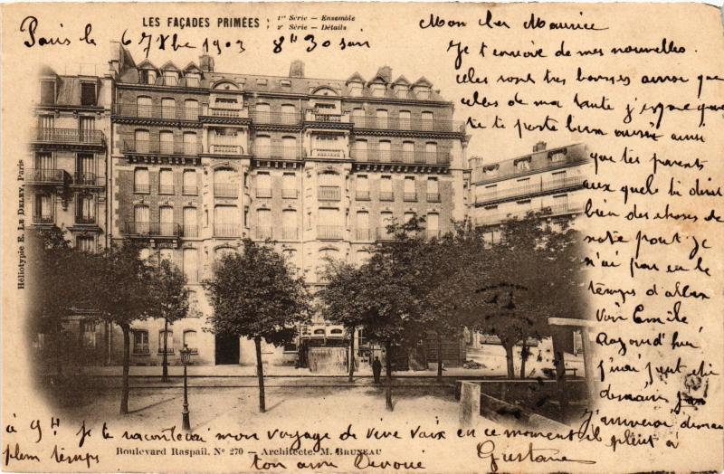 Carte postale ancienne Boulevard Raspail, N°270 à Paris 14e