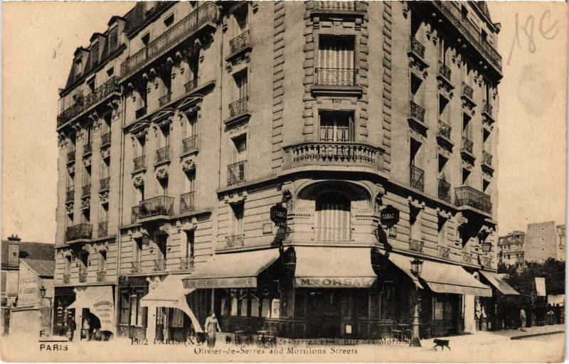 Carte postale ancienne Rue Olivier-de-Serres à la Rue des Morillons à Paris 15e