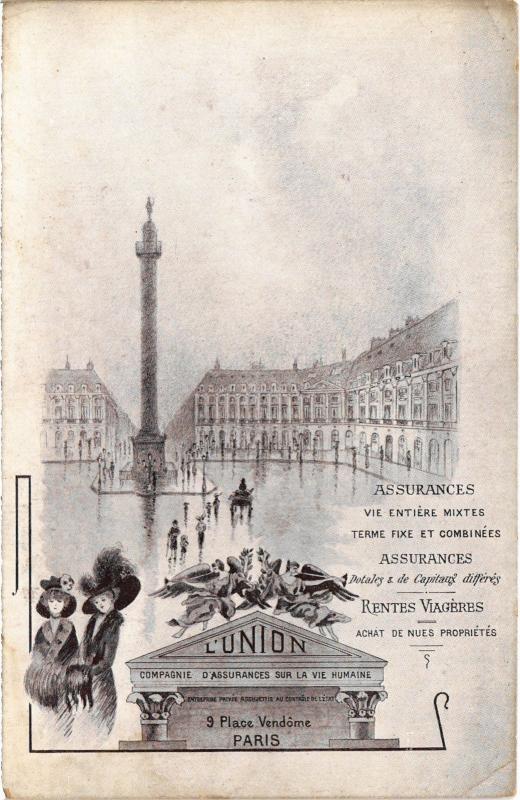 Carte postale ancienne Paris 1e 9, Place Vendome L'Union à Paris 1er