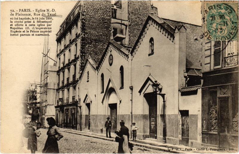 Carte postale ancienne Eglise Notre-Dame de Plaisance, Rue du Texel à Paris 14e